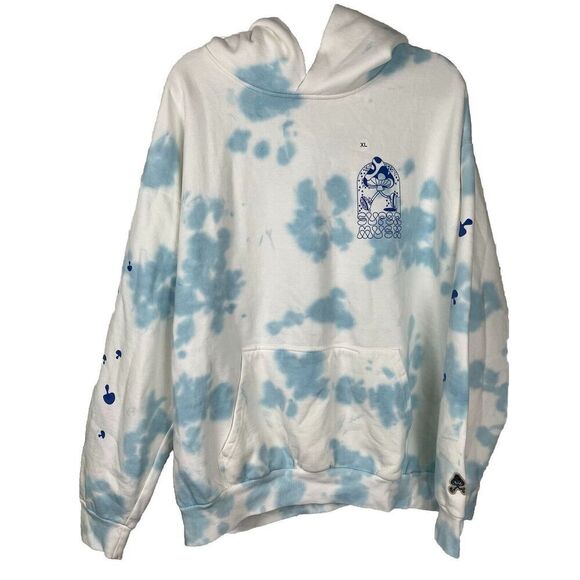 Super Mush New SuperBlue Tie Dye‎ Mushroom Hoodie Unisex Size XL - Picture 1 of 9